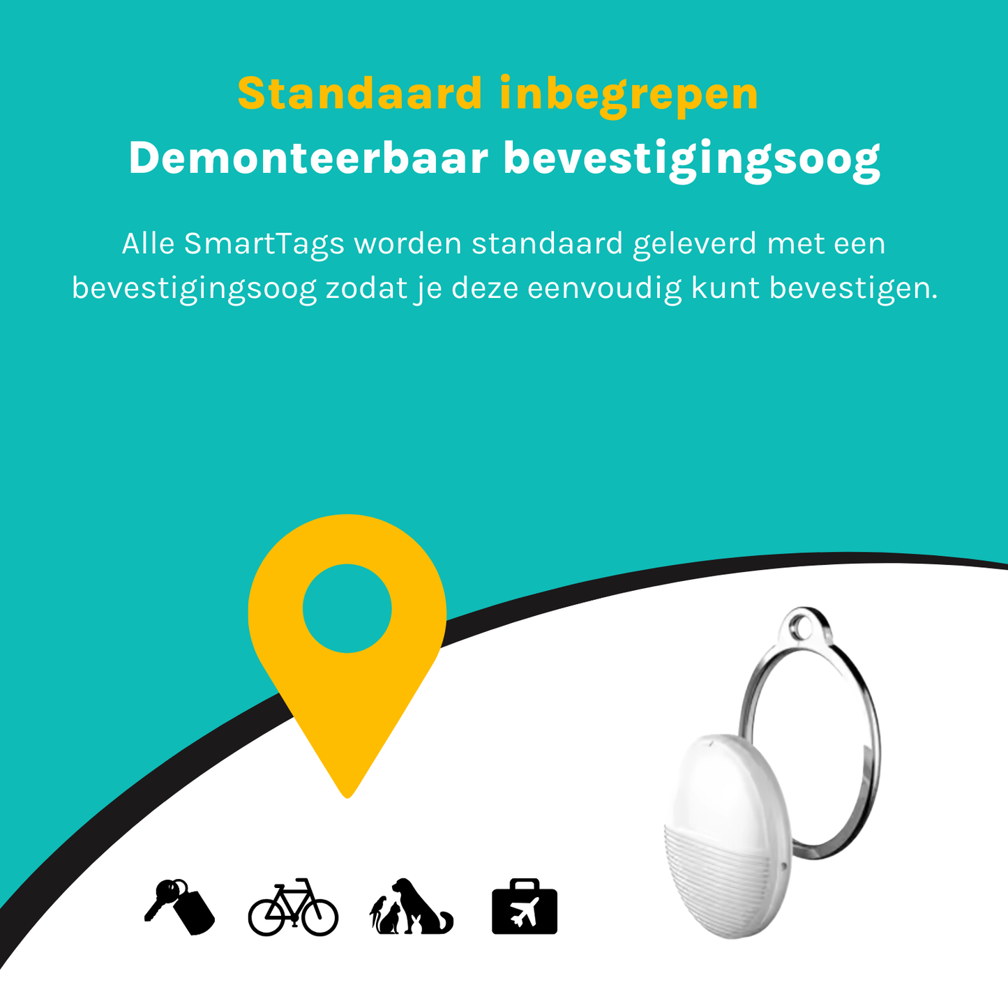 Premium SmartTag. Hét alternatief voor de AirTag (4-Pack).